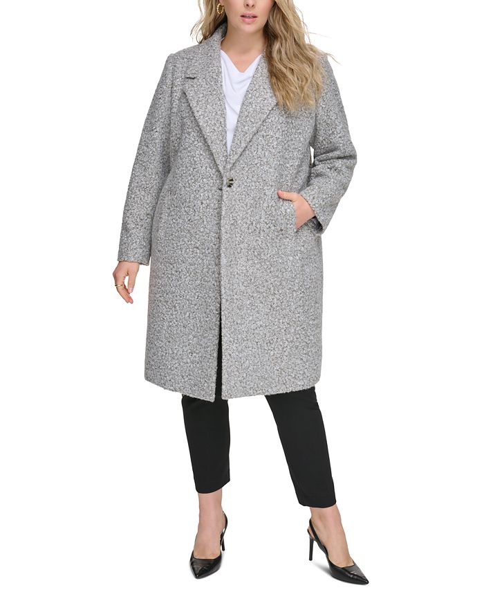 Boucle coat cheap plus size