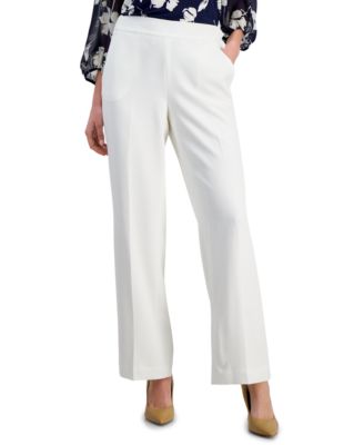 Kasper - Women's Pull-On Elastic-Waist Straight Pants
