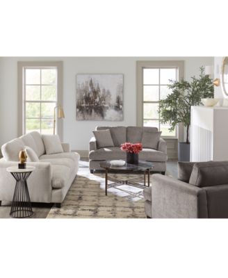 Macy's Dezyon Fabric Sofa Collection Created For Macys In Ivory