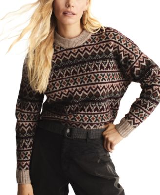 Frye - Women's Fair-Isle Print Relaxed-Fit Pullover Sweater