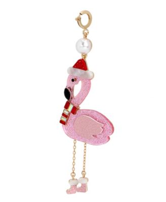 Betsey Johnson Faux Stone Santa Flamingo Convertible Ornament Necklace ...