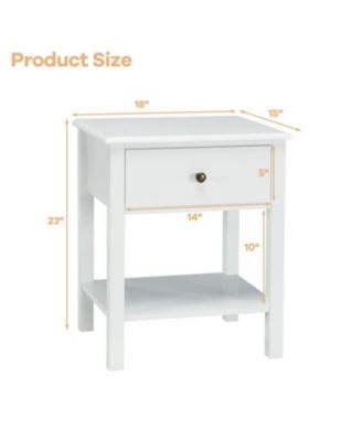Nightstand End Table with Drawer and Shelf