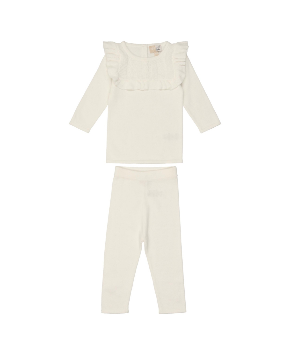 Maniere Baby Girls Noovel Knit Top And Pants, 2 Piece Set In Ivory