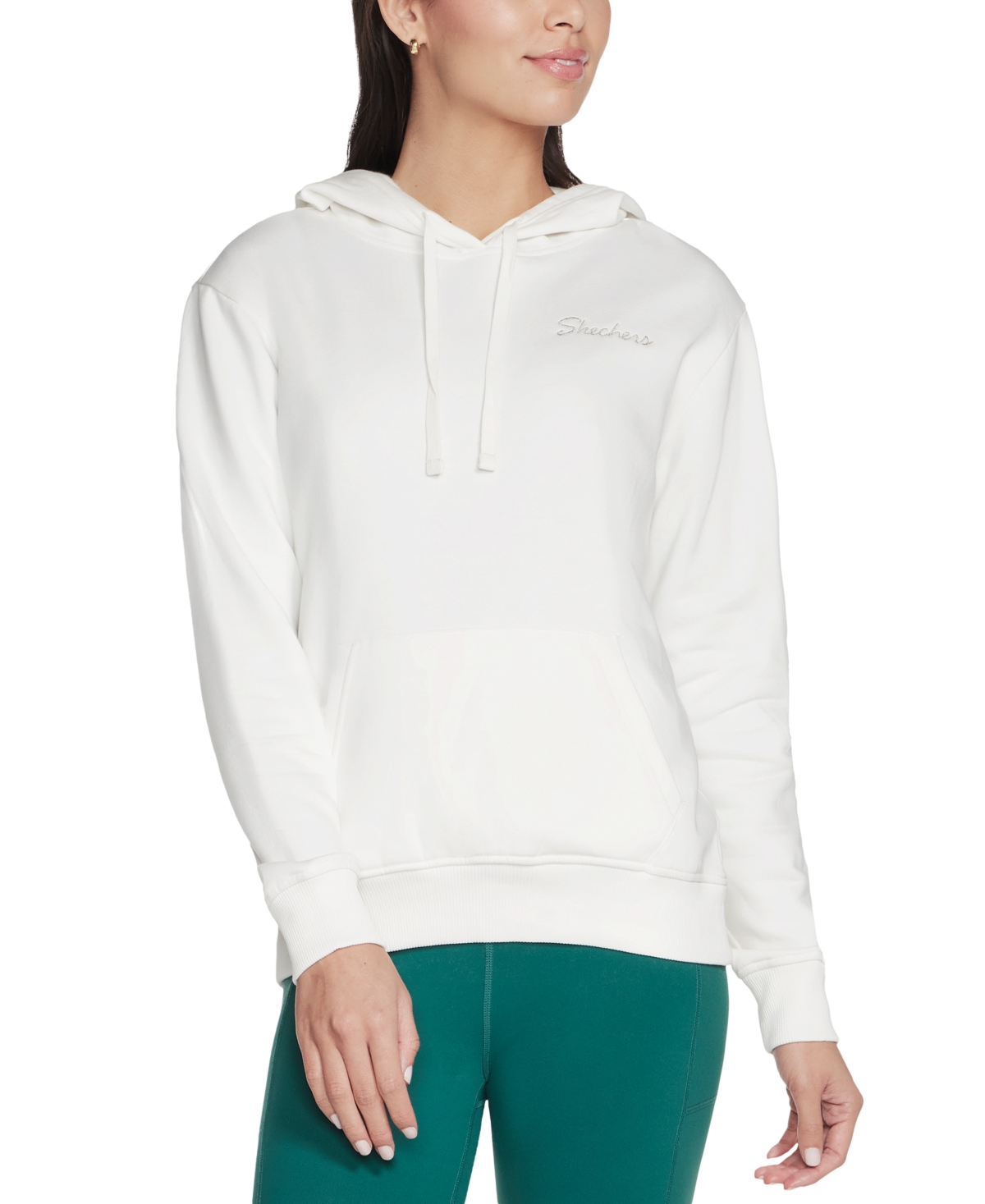 Shop Skechers Women's Signature Pullover Hoodie In Snow White
