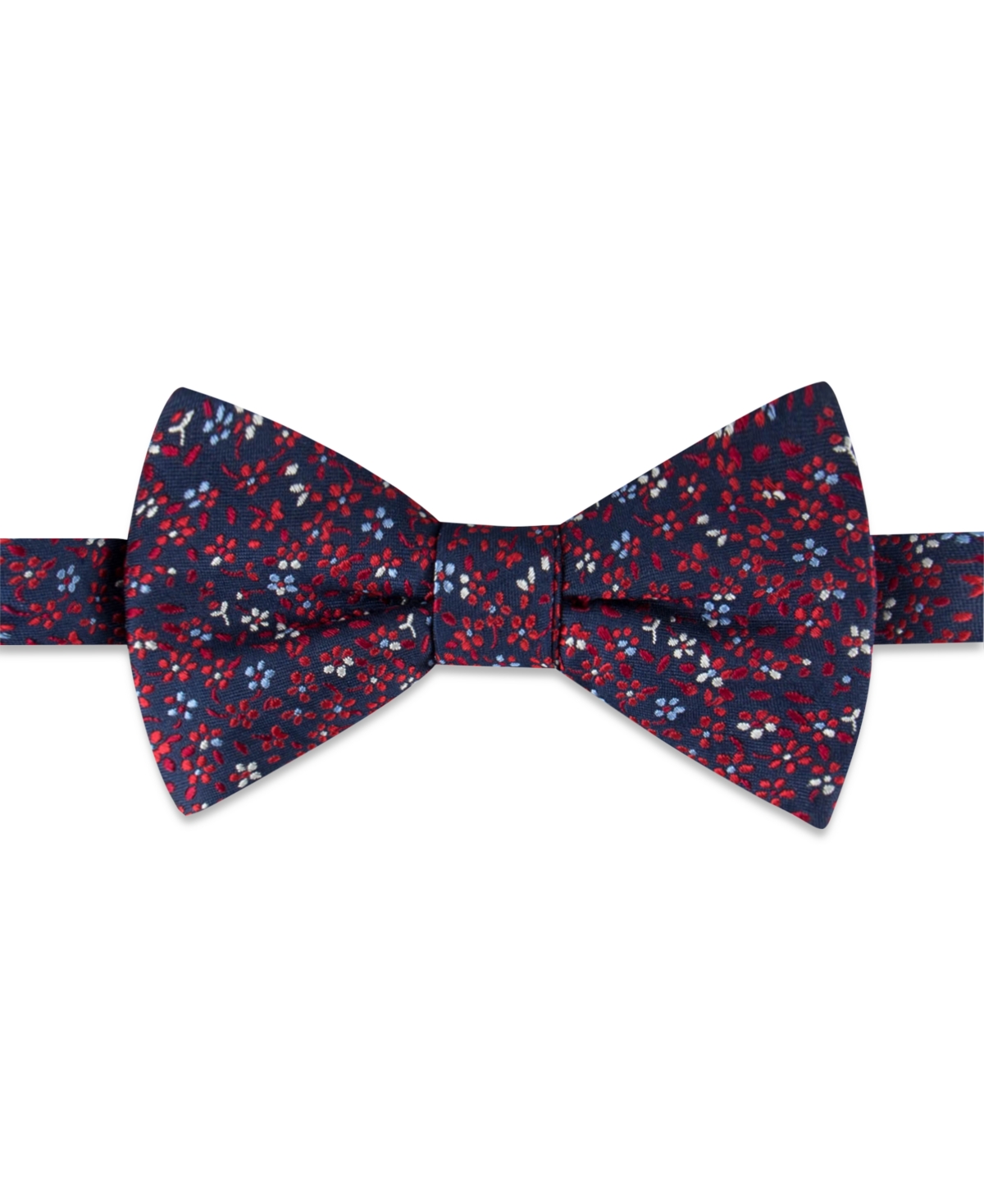 Shop Tommy Hilfiger Men's Botanical Bow Tie & Tipped Pocket Square Set In Navy,red