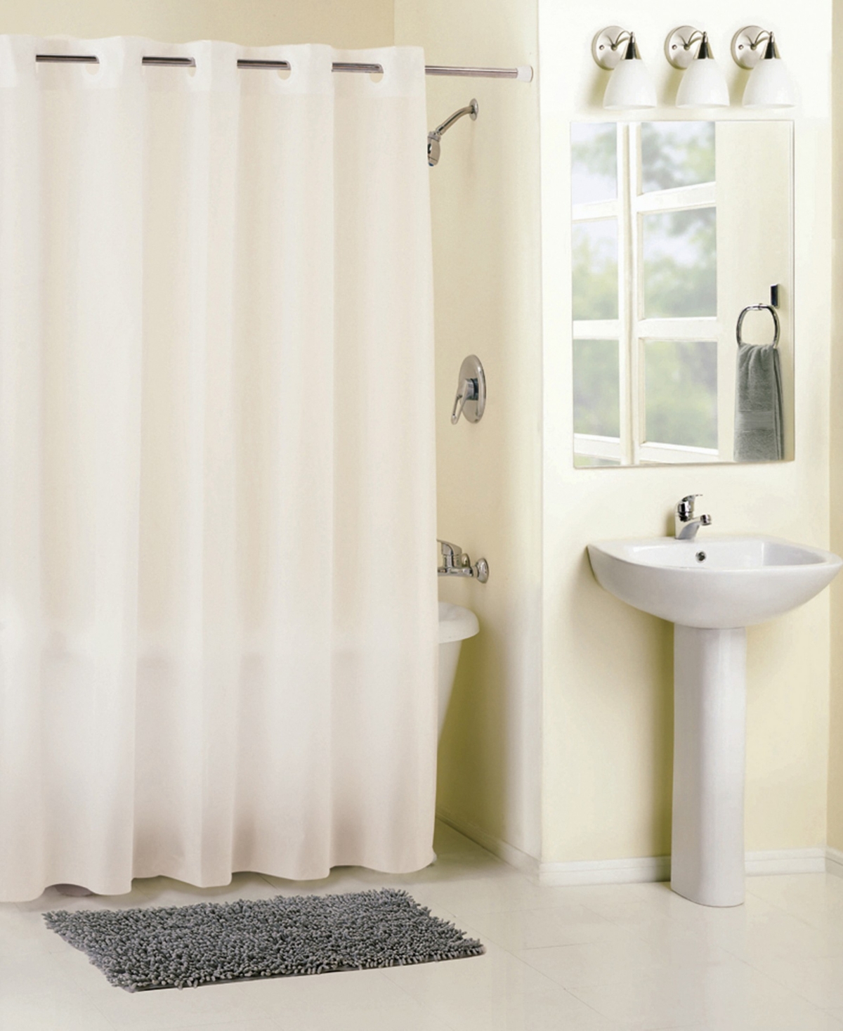 Hookless Peva Shower Curtain, 71" X 74" In Frosty