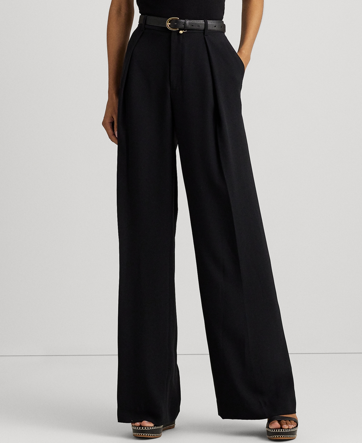 Ralph Lauren Women's Double-faced Georgette Wide-leg Pants, Regular & Petite