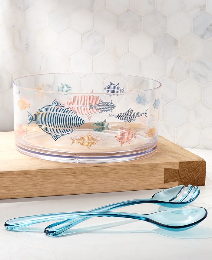The Cellar Acrylic Salad Bowl with Servers, Created for Macy's Macy's