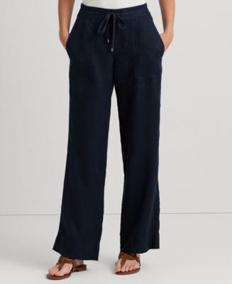 Lauren Ralph Lauren Wide-Leg Linen Pants, Regular & Petite - Macy's