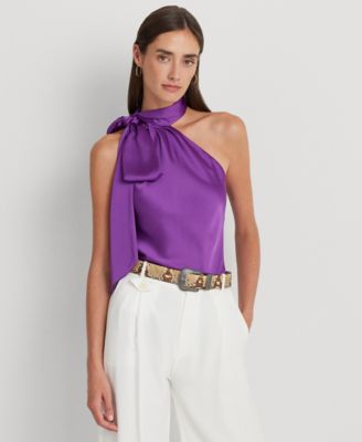 Lauren Ralph Lauren - Women's Charmeuse Tie-Neck Halter Blouse