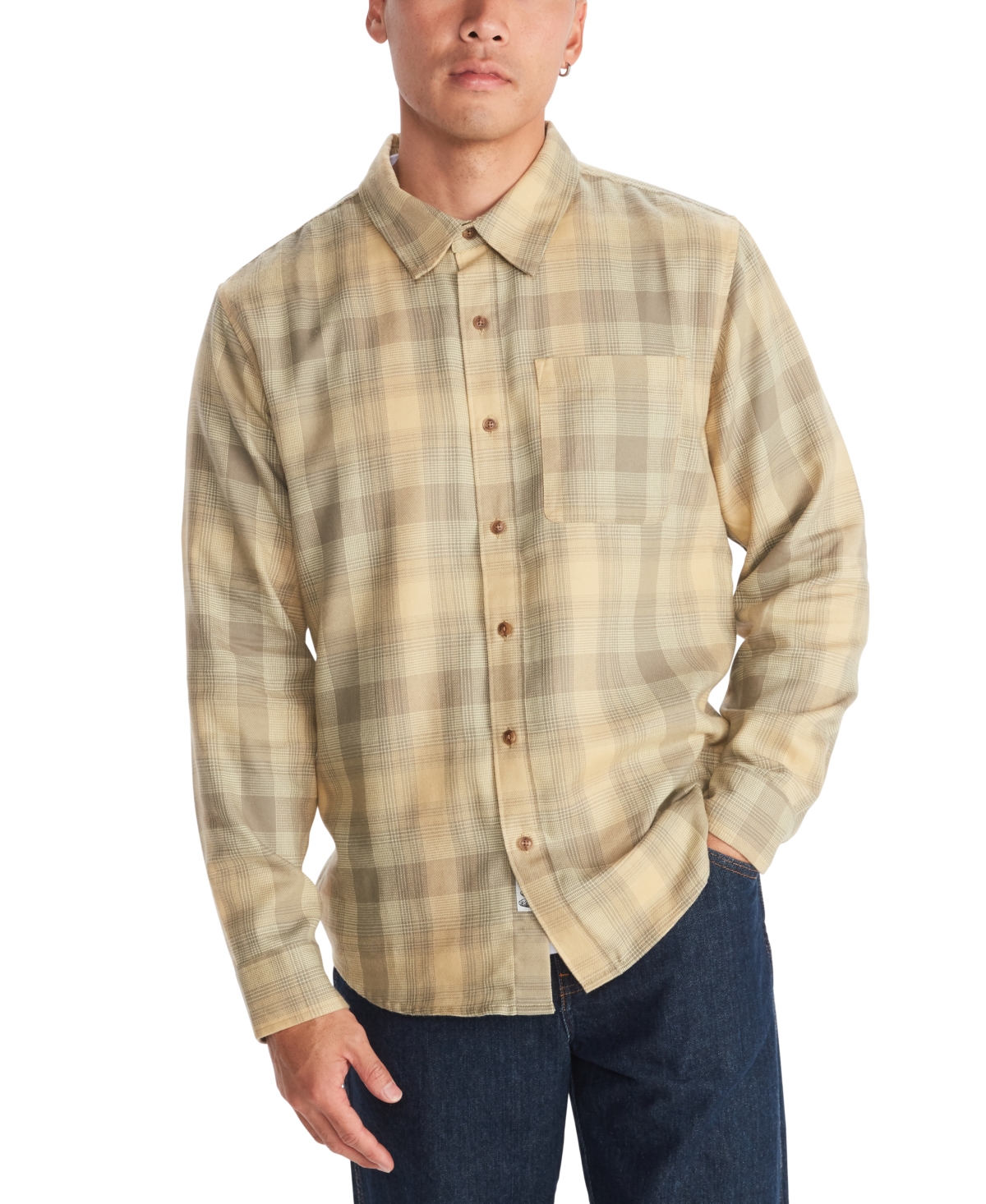 Men's Fairfax Classic-Fit Plaid Button-Down Flannel Shirt - Light Oak