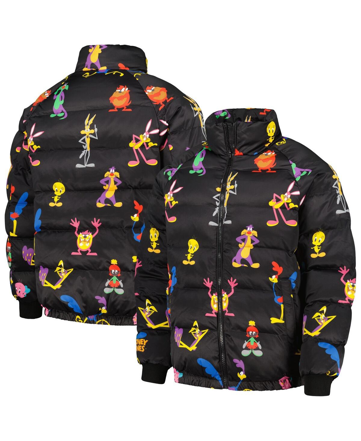 Freeze Max Men's  Black Looney Tunes Raglan Full-zip Puffer Jacket