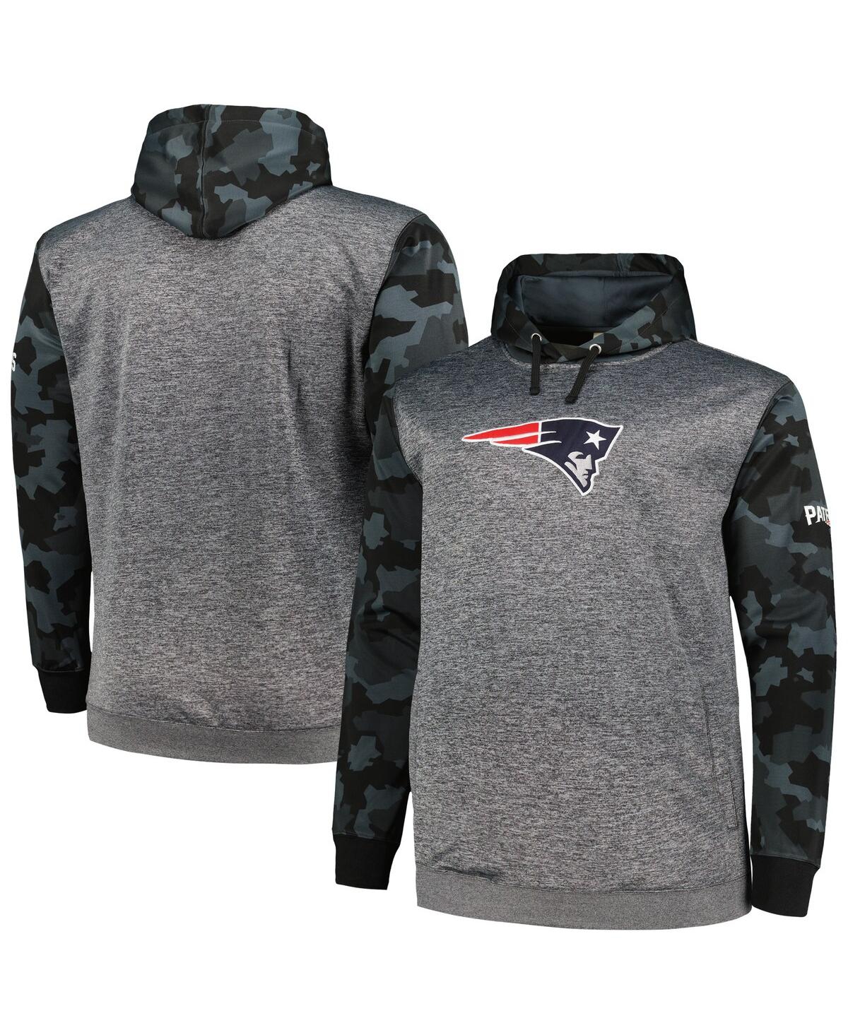 Fanatics Men's  Heather Charcoal New England Patriots Big And Tall Camo Pullover Hoodie