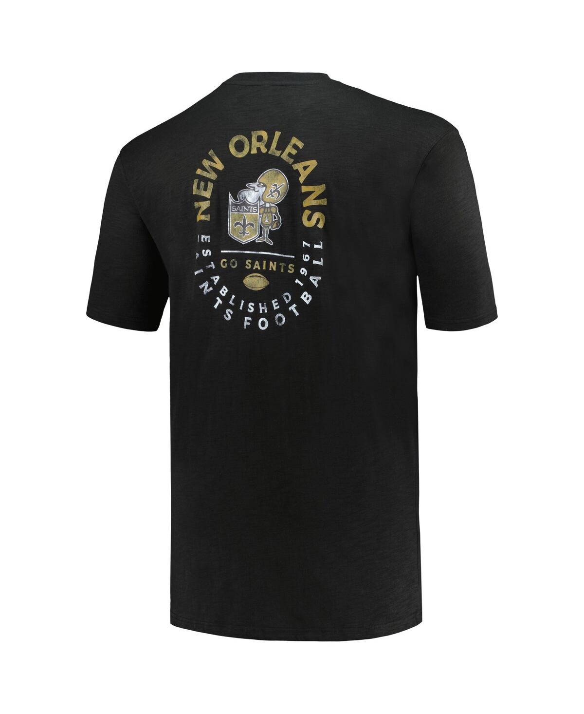 Shop Profile Men's  Black New Orleans Saints Big And Tall Two-hit Throwback T-shirt