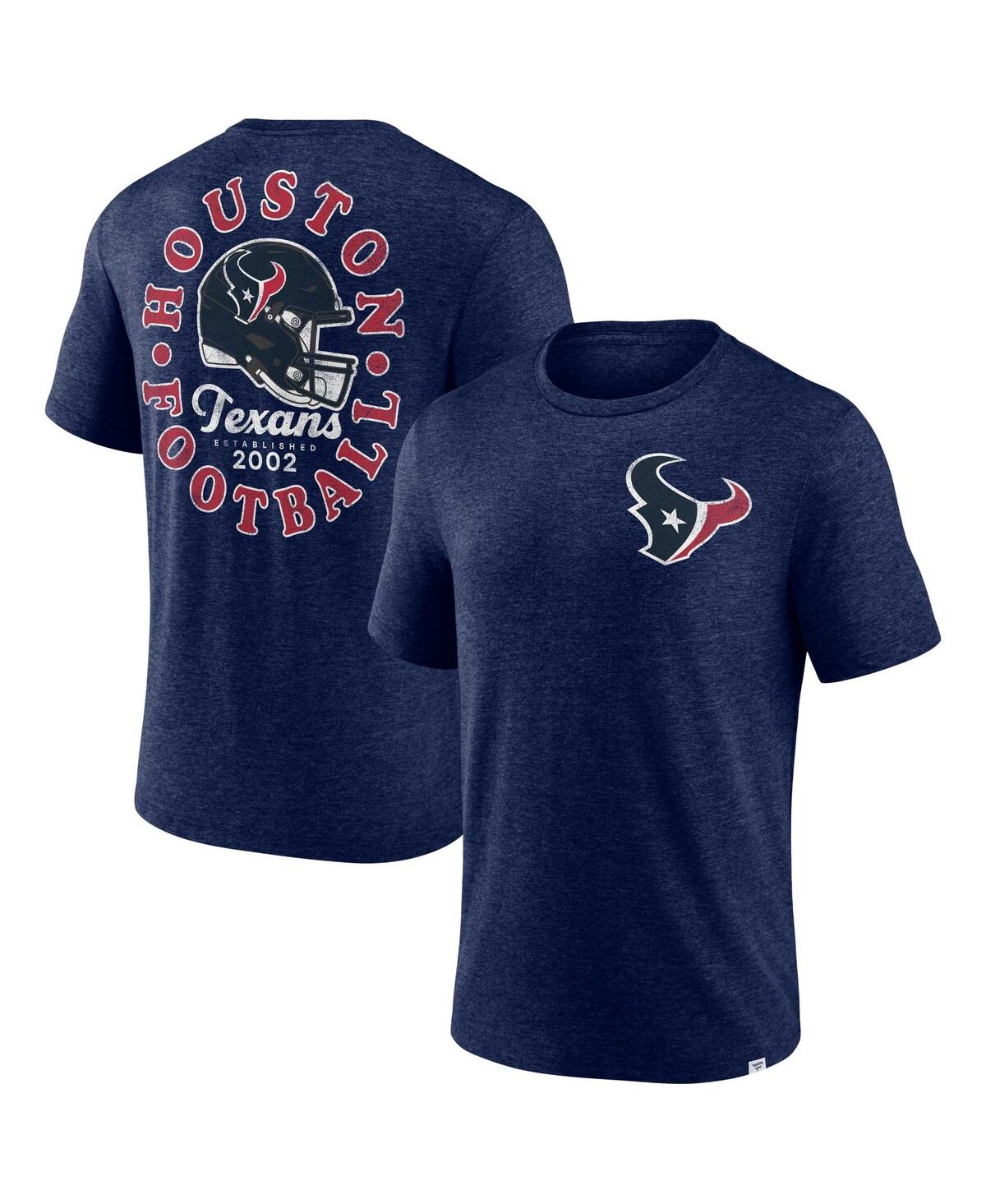 Shop Profile Men's  Navy Houston Texans Big And Tall Two-hit Throwback T-shirt
