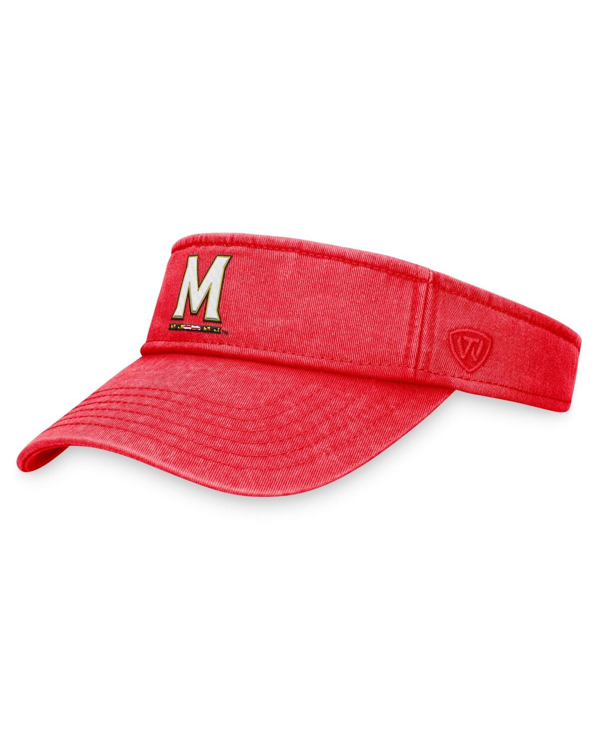 Men's Top of the World Red Maryland Terrapins Terry Adjustable Visor - Red