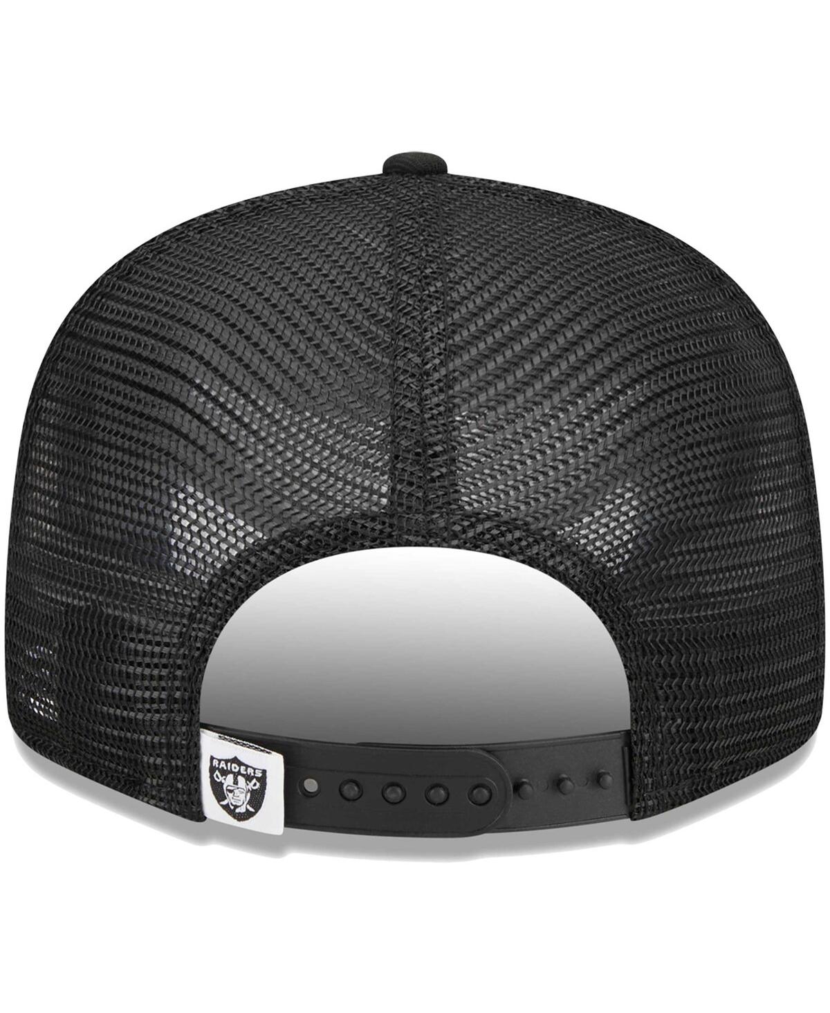 Men's New EraLas Vegas Raiders Main Trucker 9FIFTY Snapback Hat - Black