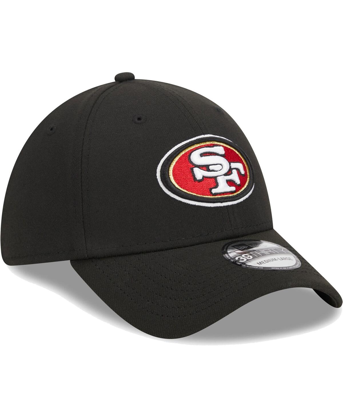 Men's New Era Black San Francisco 49ers Main 39THIRTY Flex Hat