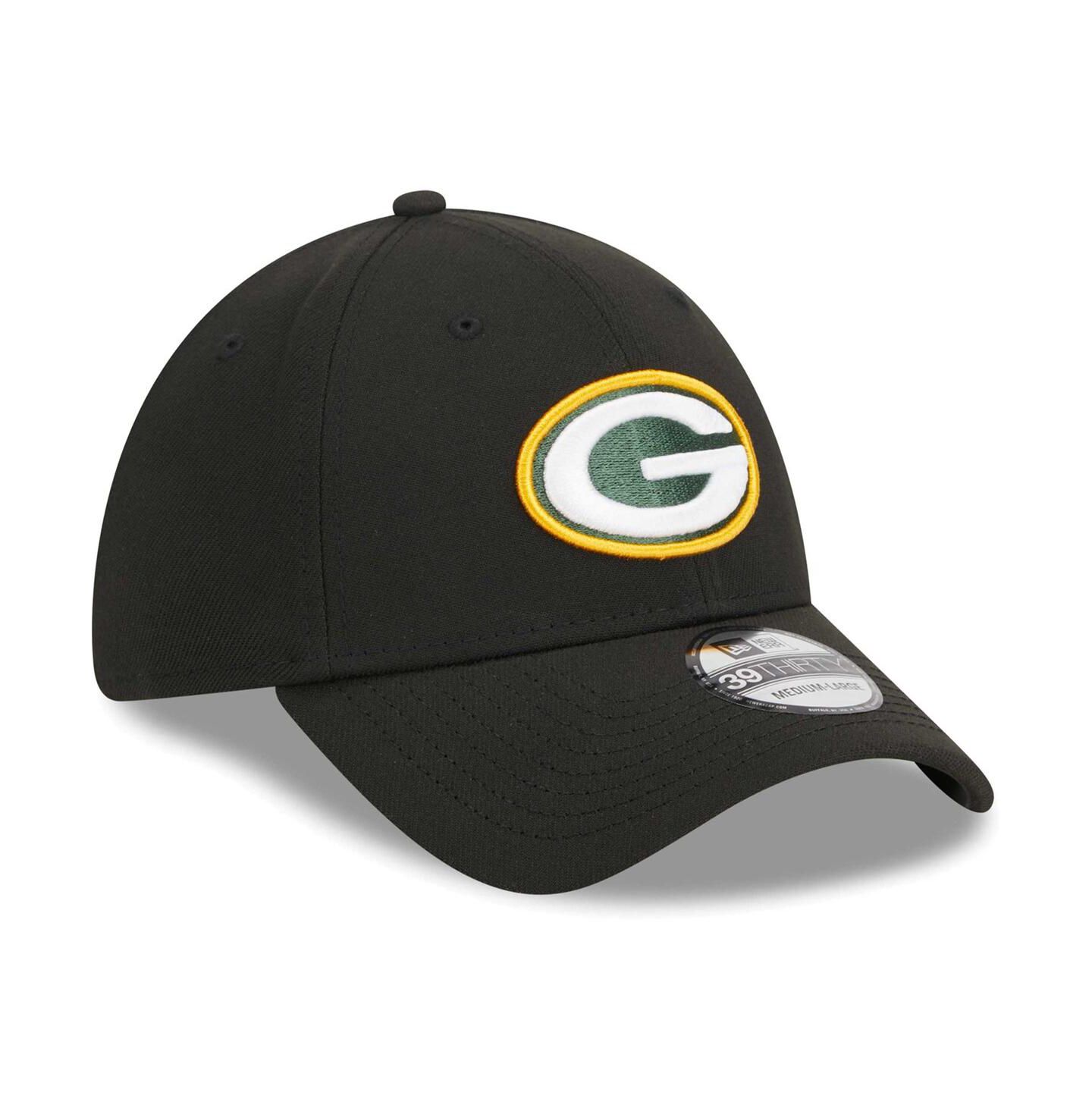 Мужская кепка New Era Black Green Bay Packers Main 39THIRTY Flex Hat — фото 4