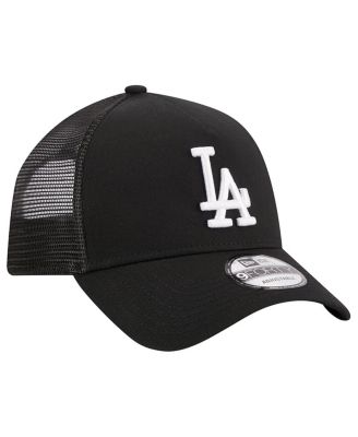 Men's Black Los Angeles Dodgers A-Frame 9FORTY Trucker Adjustable Hat