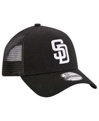 Men's Black San Diego Padres A-Frame 9FORTY Trucker Adjustable Hat