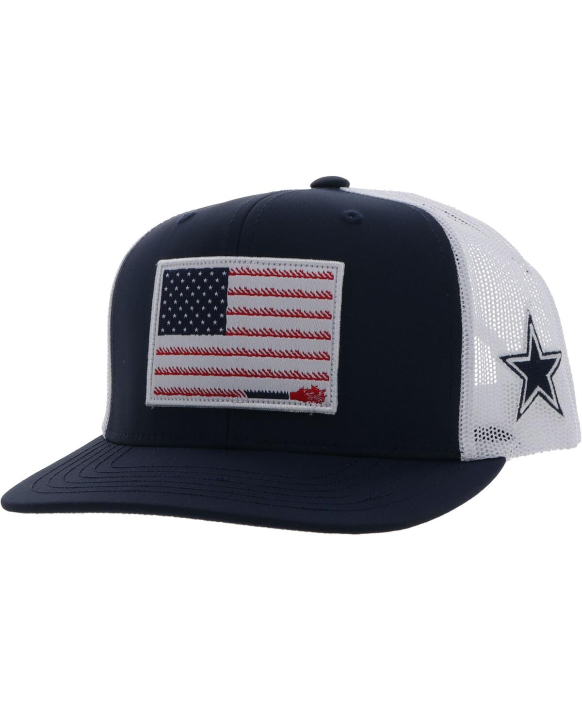 Men's Hooey Navy, White Dallas Cowboys Rope Flag Trucker Adjustable Hat - Navy, White