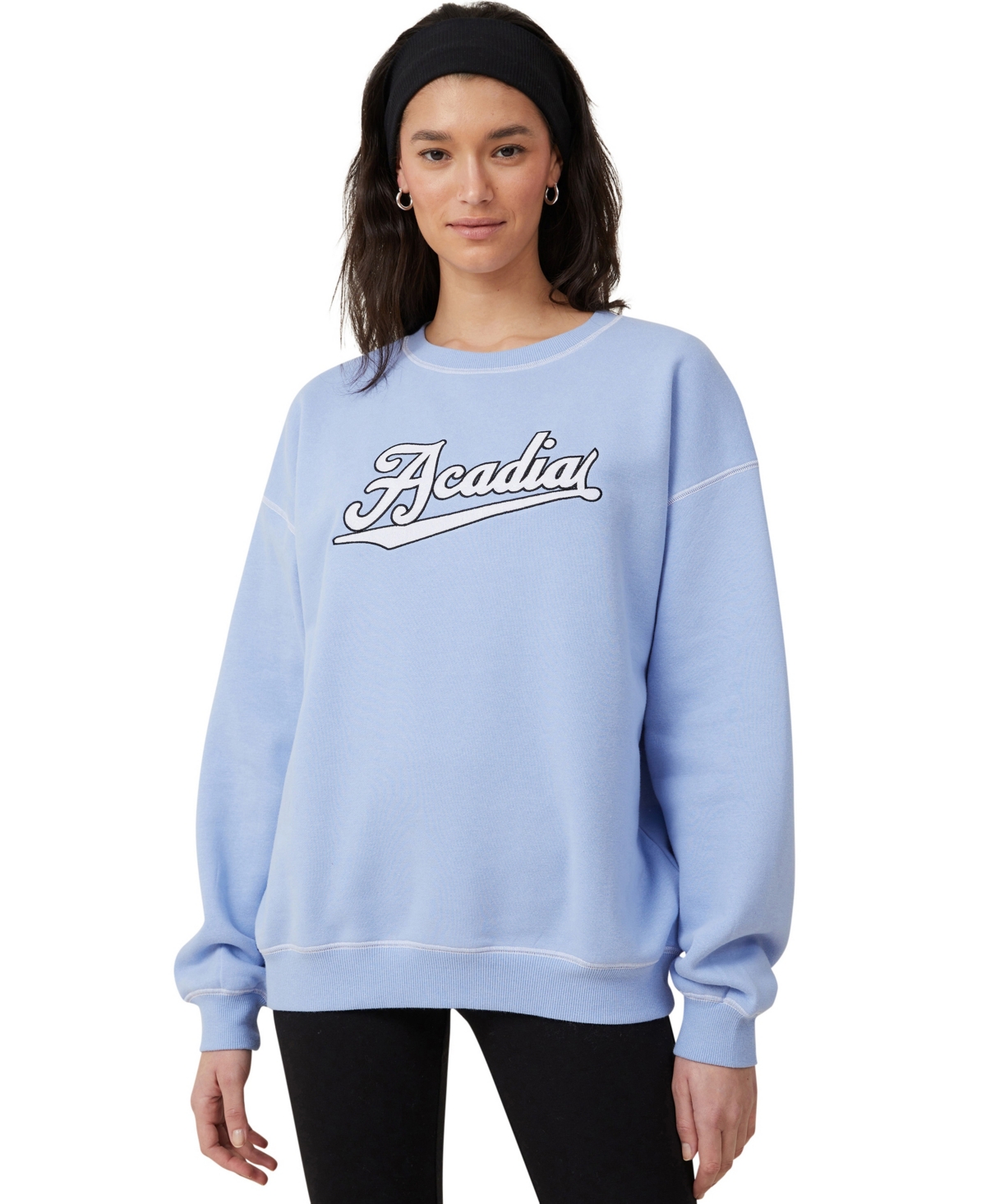 Cotton On Women's Classic Graphic Crew Sweatshirt In Washed Sage
