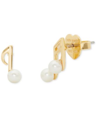 kate spade new york - Gold-Tone Hit the Town Music Note Stud Earrings