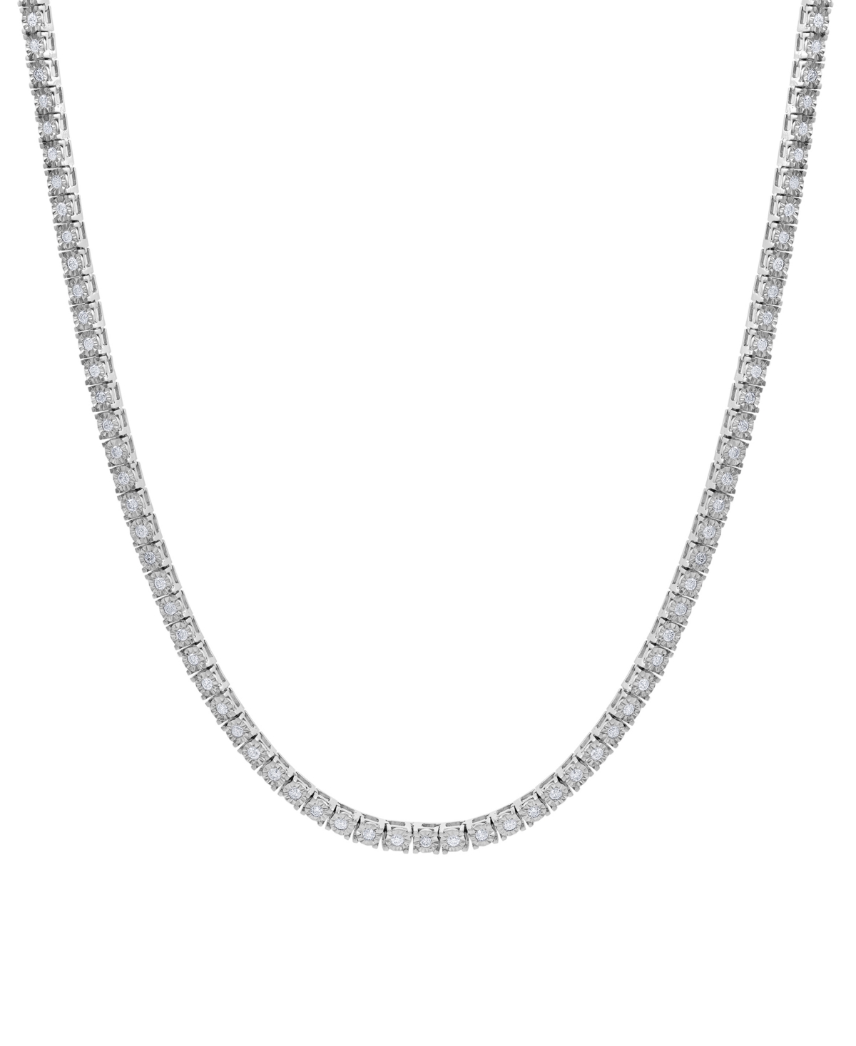 Macy's Men's Diamond 24" Tennis Necklace (4 Ct. T.w.) In Sterling Silver