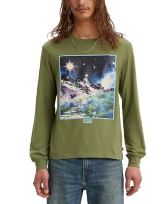 Levi's - Men's Classic-Fit Long Sleeve Crewneck Space Graphic T-Shirt