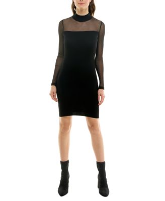 Crave Fame - Juniors' Illusion Mock Neck Bodycon Sweater Dress