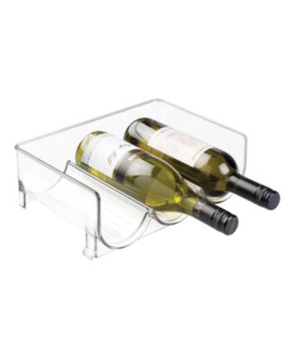 mDesign Plastic Free-Standing Stackable 3 Bottle Wine Storage Rack ...