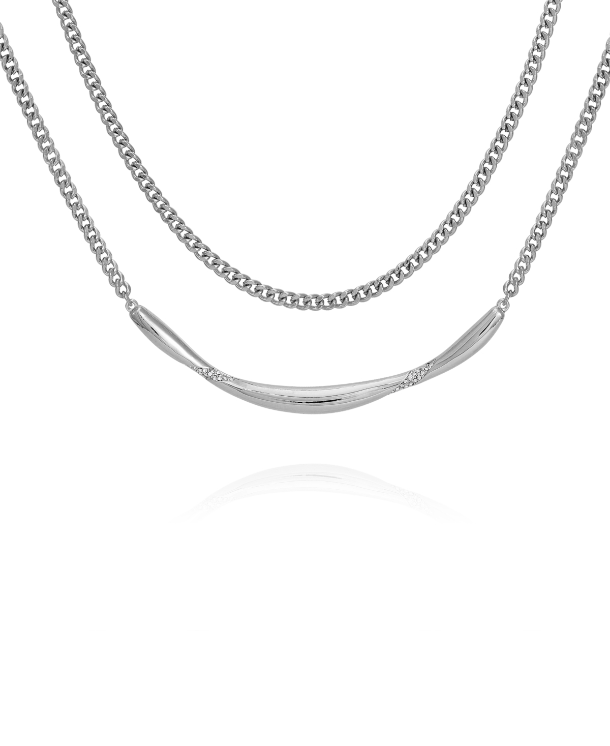 Vince Camuto Silver-tone Layered Curb Chain Necklace, 18" + 2" Extender