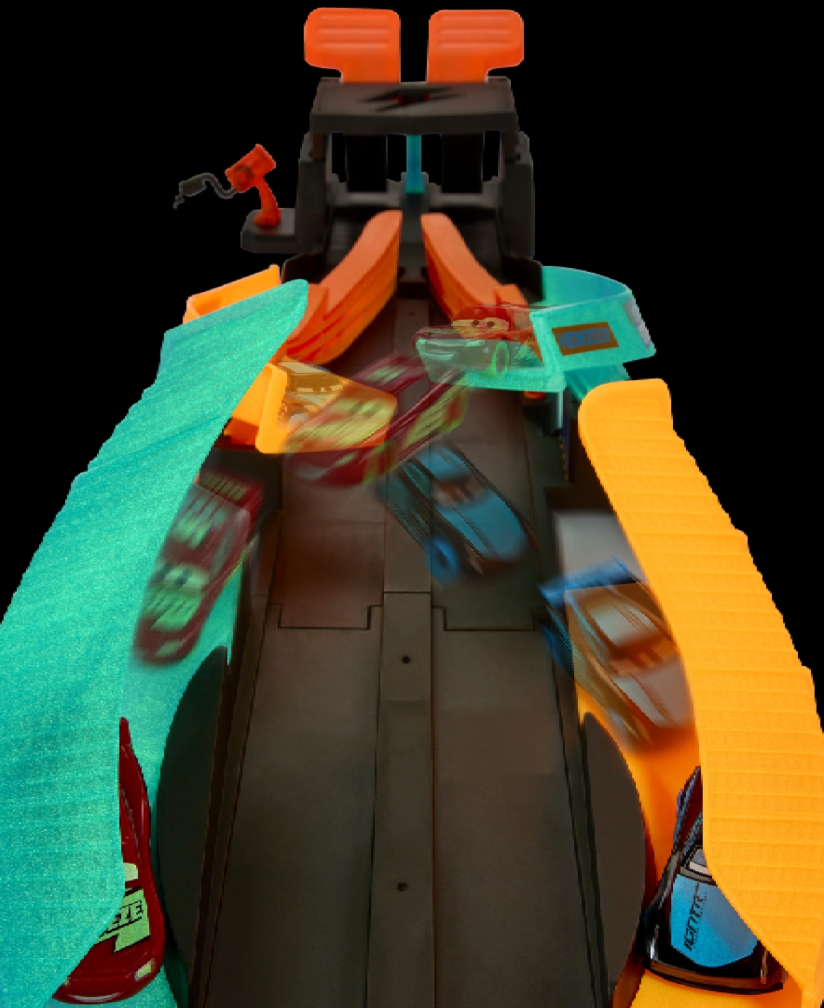 Cars Disney Pixar Glow Racers Launch Criss-Cross Playset with Glow-in-the-Dark Vehicles - Multi-Color