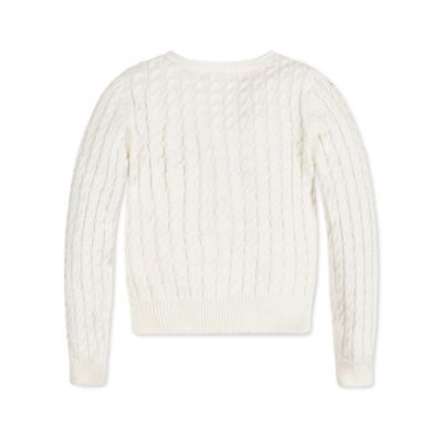 Girls Long Sleeve Classic Cable Cardigan Sweater