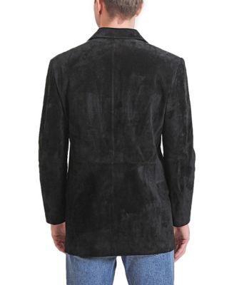Men Robert Three-Button Suede Leather Blazer