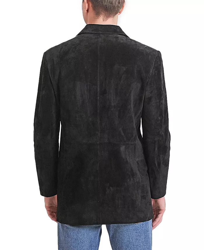 Men Robert Three-Button Suede Leather Blazer - thumbnail 2