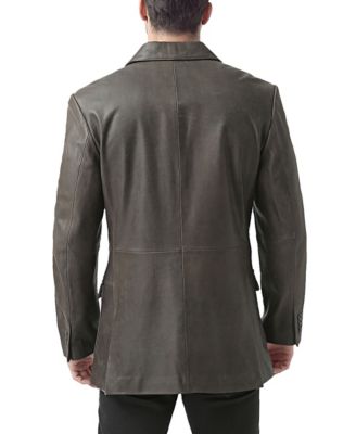 Men's Men Mark Three-Button Distressed Leather Blazer