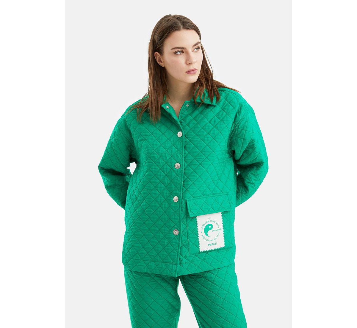 Women's Over d Quilted Jacket - Green