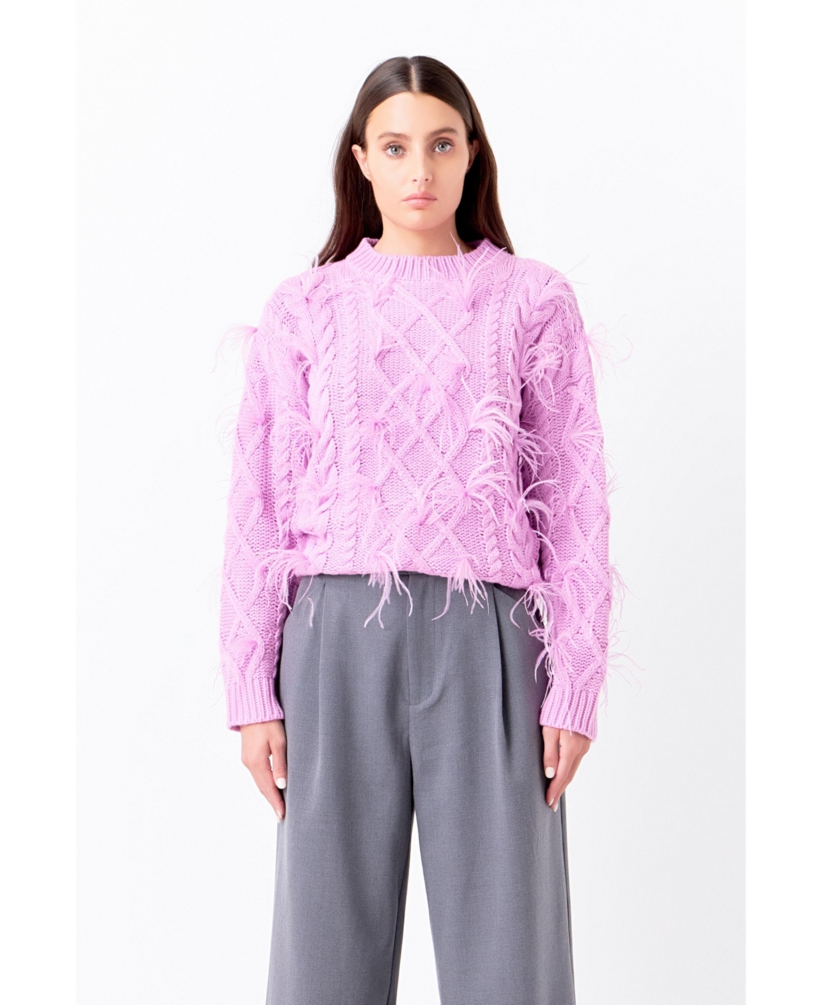 endless rose Women's Feather Detail Sweater