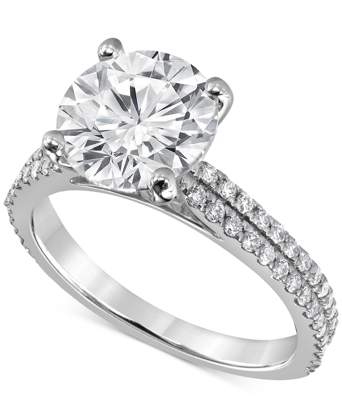 Badgley Mischka Certified Lab Grown Diamond Engagement Ring (3-3/8 Ct. T.w.) In 14k Gold In White Gold