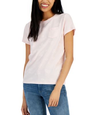 Tommy Hilfiger - Women's Floral-Motif Chest-Pocket T-Shirt