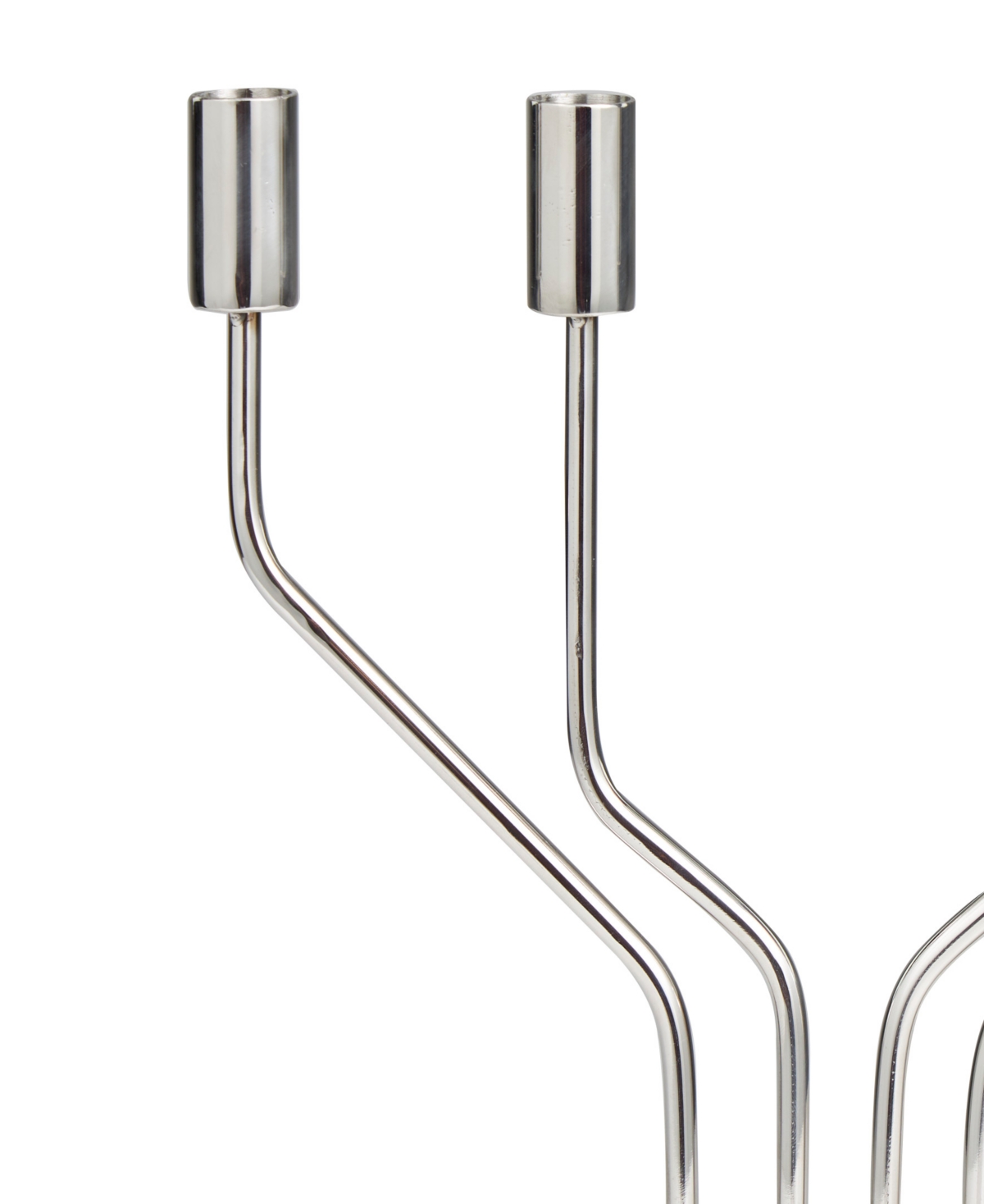 The NovogratzStainless Steel Metal Geometric Abstract Angled Candelabra with Round Base, 11