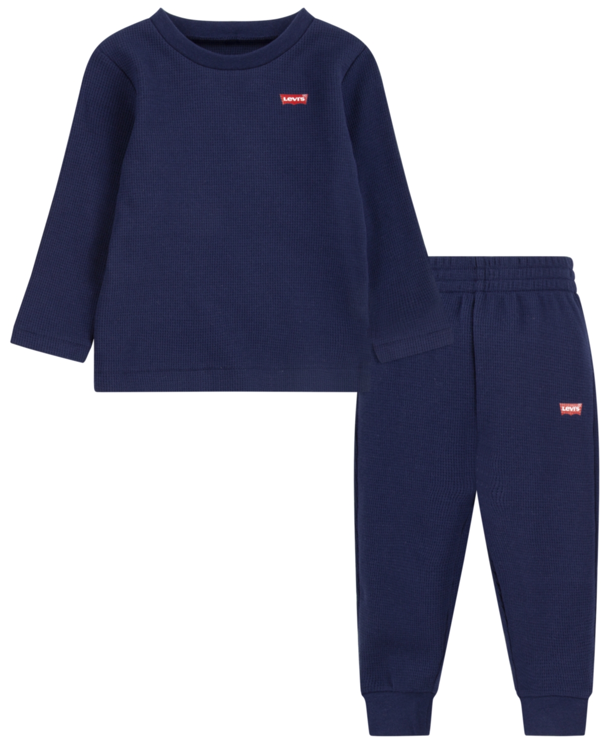 Levi's Baby Boys Thermal Sweatshirt And Joggers, 2 Piece Set In Naval Academy