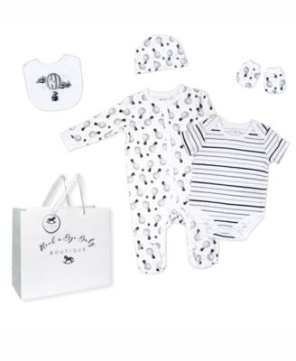 Rock-a-Bye Baby Boutique Baby Boys or Baby Girls Layette Gift Bag Set - Hot Air Balloons