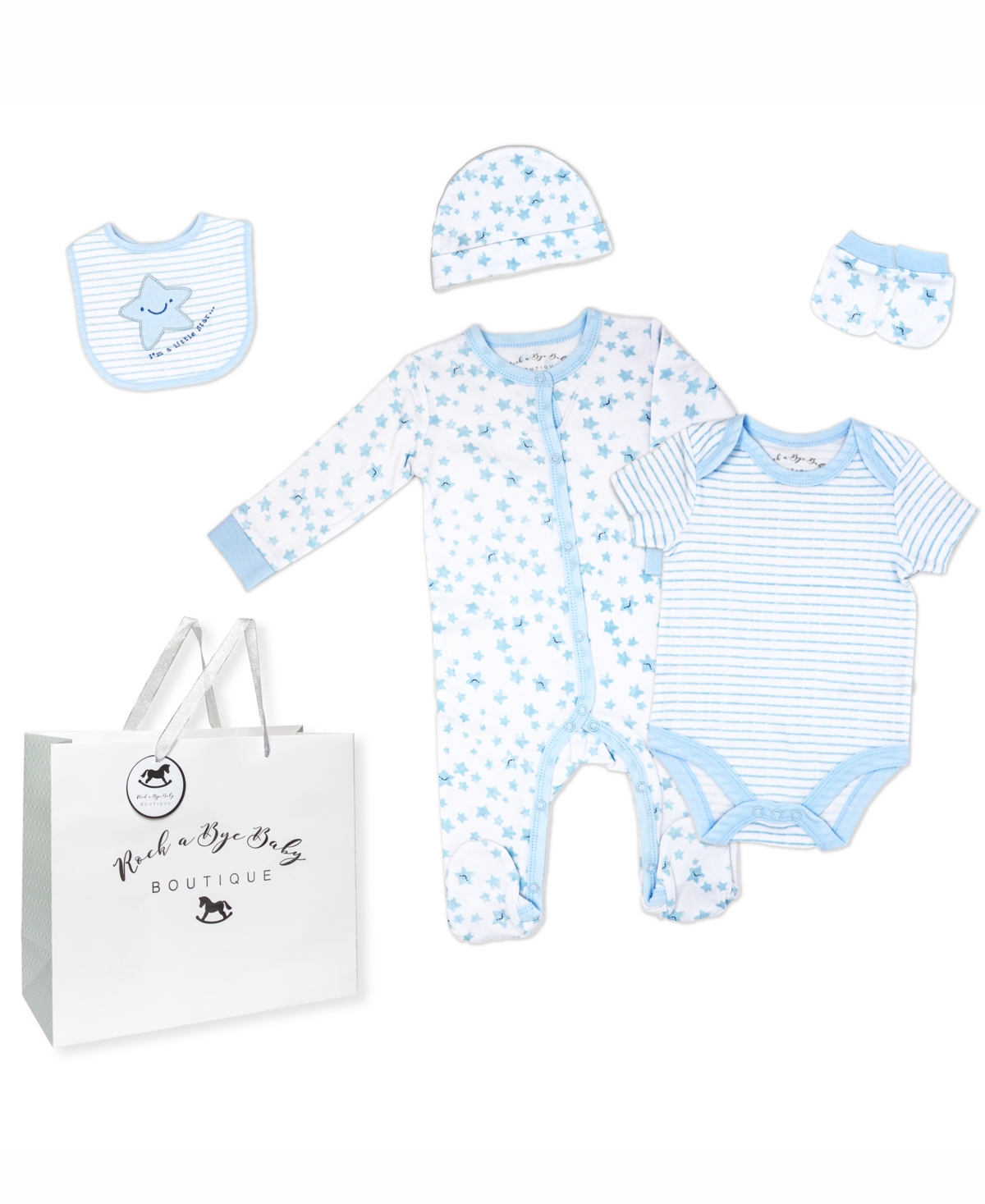 Rock-a-bye Baby Boutique Baby Boys Layette Gift Bag Set In I'm A Star