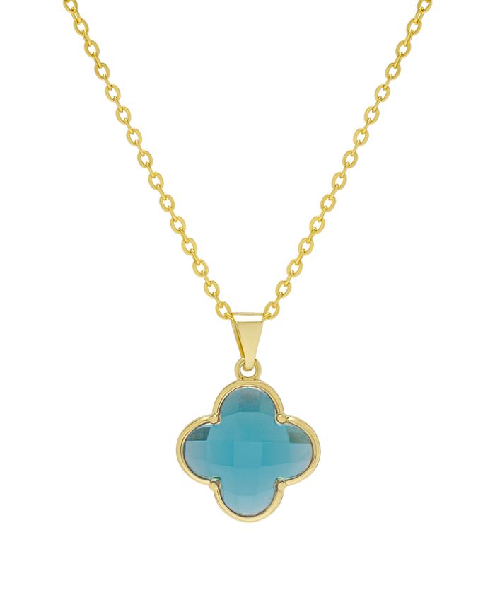 Macy s Simulated Blue Glass Clover Necklace Macy s