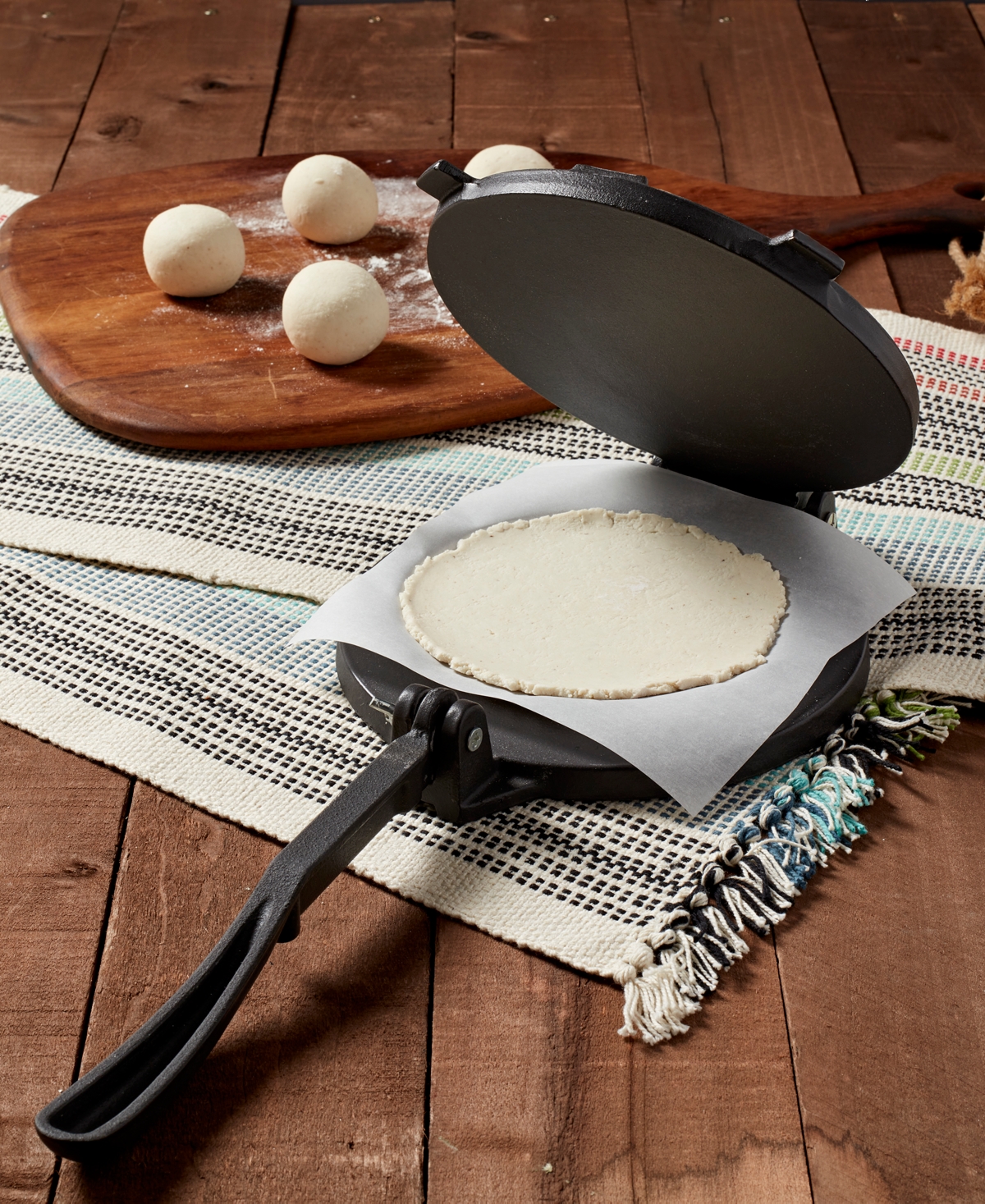 Shop Infuse Latin Cast Iron 7.25" Tortilla Press In Black