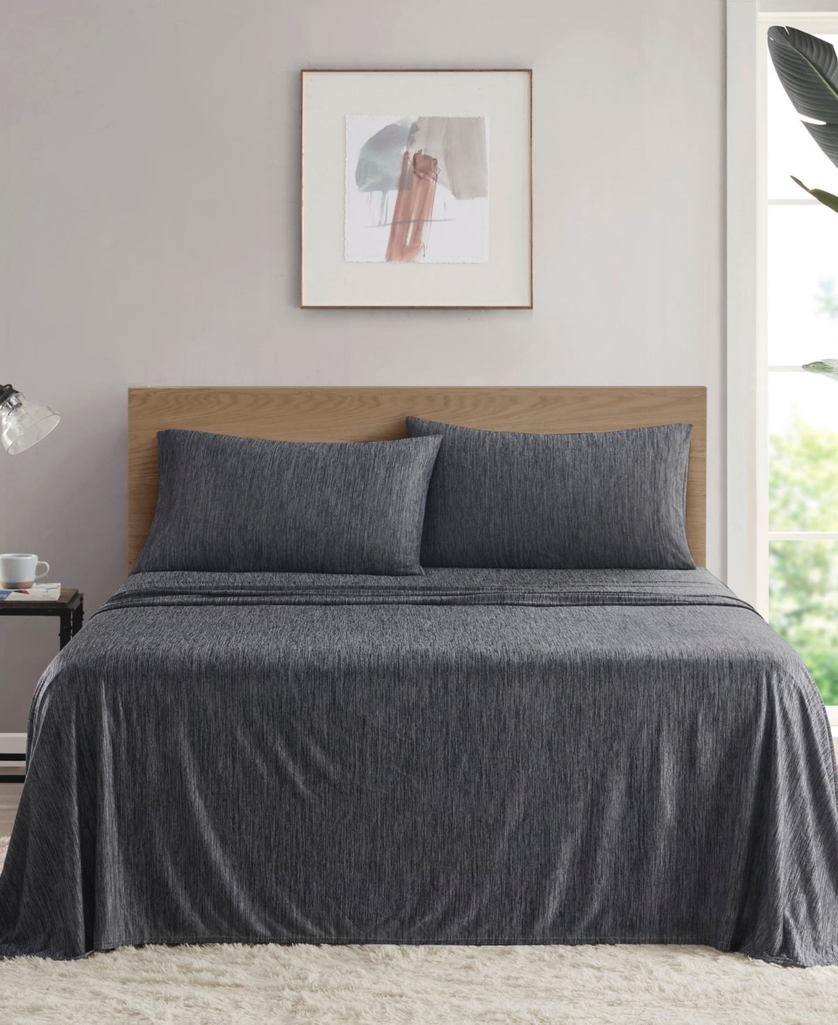 Urban Habitat Comfort Cool Jersey Knit Nylon Blend 4-Piece Sheet Set,