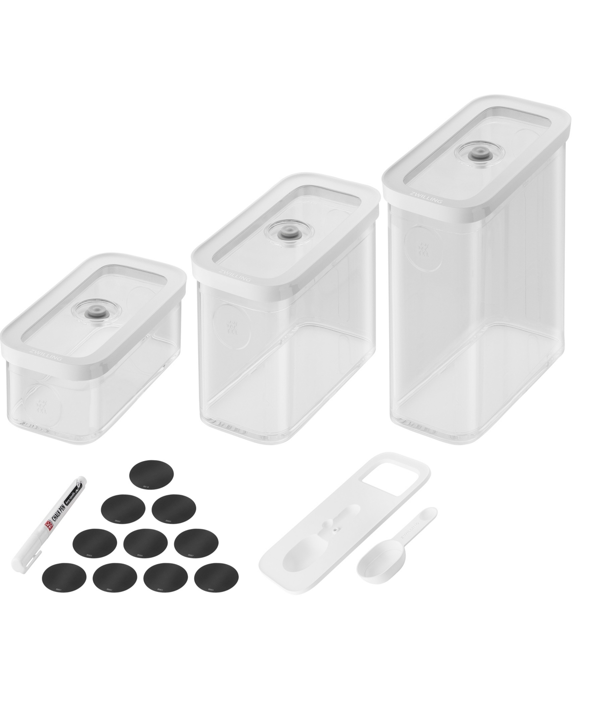 Zwilling 5 Piece Medium Fresh Save Cube Container Set In Transparent-white